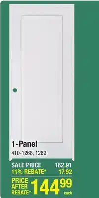Menards Mastercraft 30W x 80H Brite White 1-Panel Prehung Interior Door - Right Inswing offer