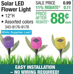 Menards Solar Integrated LED Purple Flower Landscape Light offer