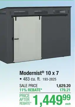 Menards Suncast Modernist 10 x 7 x 7 Barn Door Outdoor Resin Storage Shed offer