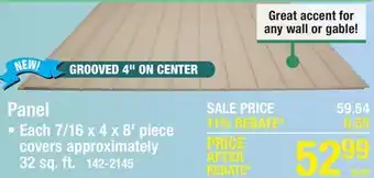 Menards LP SmartSide 7/16 x 4 x 8' Grooved 4 OC Textured Engineered Wood Panel Siding offer