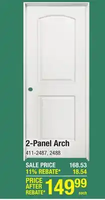Menards Mastercraft 30W x 80H Brite White Smooth 2-Panel Arch Prehung Interior Door - Right Inswing offer