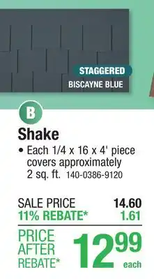 Menards Shake offer