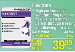 Menards Rapid Patch FlexCrete offer