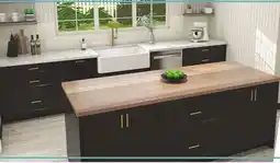 Menards KLËARVŪE Laholm Black Kitchen with Island - Cabinets Only offer