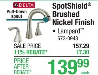 Menards Delta Lampard Two-Handle 8 Widespread Pull-Down SpotShield Brushed Nickel Bathroom Sink Faucet offer