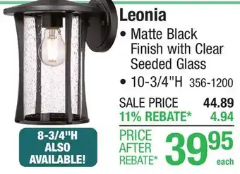 Menards Patriot Lighting Leonia Matte Black Outdoor Wall Light offer