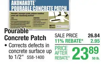 Menards Akonakote Pourable Concrete Patch - 50 lb offer