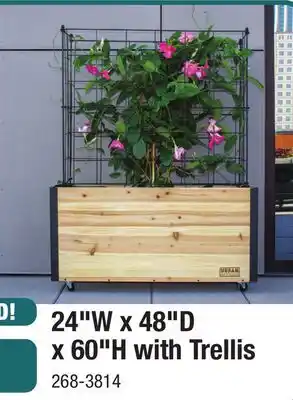 Menards 48 x 24 Cedar Elevated Garden Bed with Aluminum Trellis offer