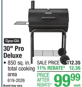 Menards Dyna-Glo 30 Charcoal Barrel Grill with Smokestack offer