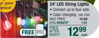 Menards ZONE 24' 12 Light Color Changing LED String Light offer