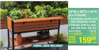 Menards 48 x 24 Eco-friendly Eucalyptus Elevated Garden Bed offer
