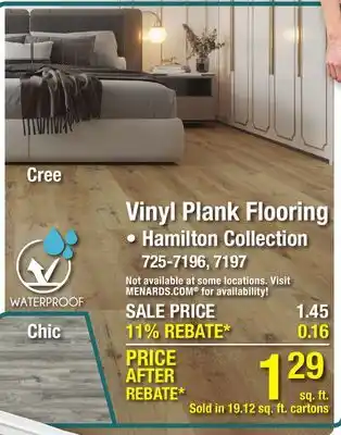 Menards United Weavers Hamilton Cree 7 x 48 Floating Luxury Vinyl Plank Flooring (19.12 sq. ft.) offer