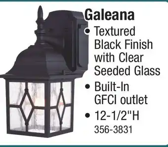 Menards Patriot Lighting Galeana Textured Black Outdoor Wall Light w/ Outlet offer
