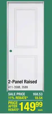 Menards Mastercraft 30W x 80H Brite White 2-Panel Square Prehung Interior Door - Right Inswing offer