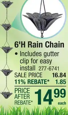 Menards Enchanted Garden 6' Metal Lotus Rain Chain offer