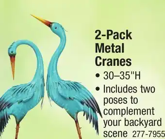 Menards Enchanted Garden 35 Metal Cranes Garden Statue - 2 Pack offer