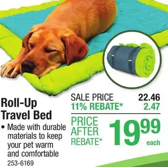 Menards Master Paws Roll-Up Pet Travel Bed offer