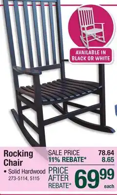 Menards Backyard Creations Black Wood Rocking Patio Chair offer