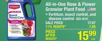 Menards BioAdvanced All-In-One Rose & Flower Granular Plant Food - 4 lbs offer