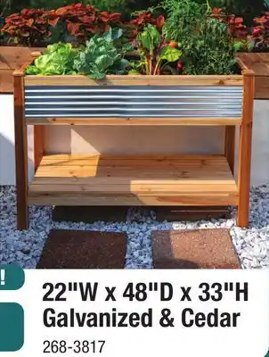 Menards 48 x 22 Galvanized & Cedar Elevated Garden Bed offer