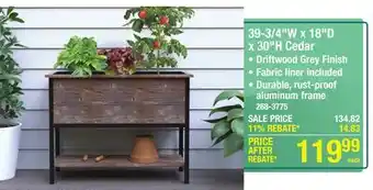 Menards 39-3/4 x 18 Cedar Elevated Garden Bed offer