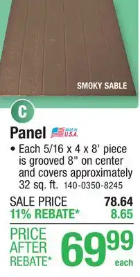Menards Panel offer