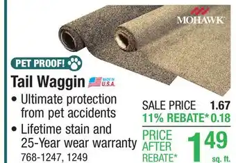 Menards Mohawk Tail Waggin Swish Frieze Carpet 12 ft. Wide offer