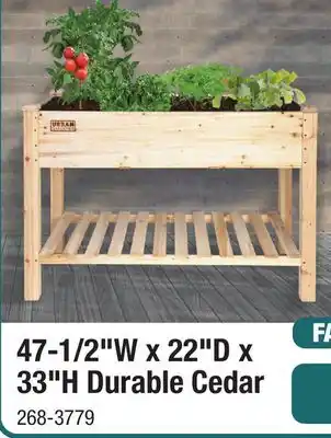 Menards 47-1/2 x 22 Cedar Elevated Garden Bed with Reusable Liner offer