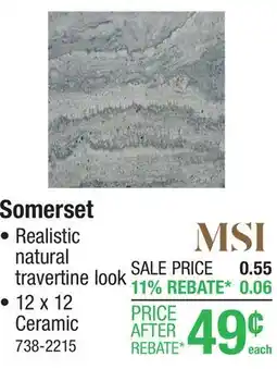 Menards MS International Somerset Mountain Grey 12 x 12 Ceramic Floor and Wall Tile offer