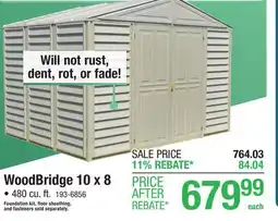 Menards DuraMax WoodBridge 10 x 8 Outdoor Vinyl Storage Shed offer