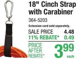 Menards Dynaforge 18 Cinch Strap with Carabiner offer