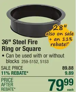 Menards 36-inch Round Solid Steel Fire Ring offer