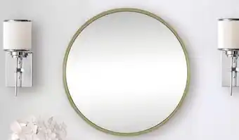 Menards OVE Decors 24W x 24H Round Brushed Gold Framed Mirror offer