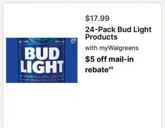Walgreens 24-Bud Light Products offer