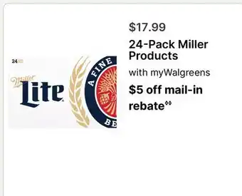 Walgreens 24-Pack Miller Products offer