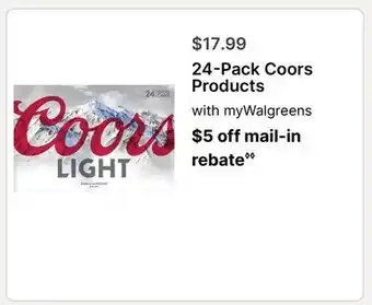 Walgreens 24-Pack Coors Products offer