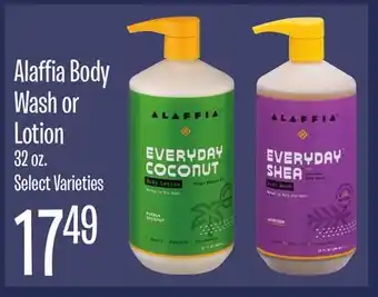 Jewel-Osco Alaffia Body Wash or Lotion offer