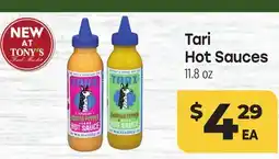 Tony’s Fresh Market Tari Hot Sauces offer