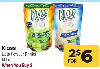 Tony’s Fresh Market Klass Listo Powder Drinks offer