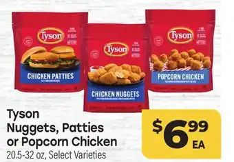 Tony’s Fresh Market Tyson Nuggets, Patties or Popcorn Chicken offer
