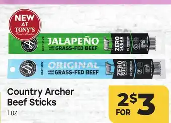 Tony’s Fresh Market Country Archer Beef Sticks offer