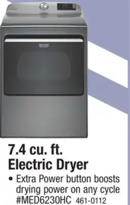 Menards Maytag 7.4 cu.ft. Metallic Slate Smart Electric Dryer with Extra Power offer