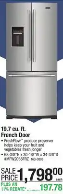 Menards Maytag 19.7 cu.ft. Fingerprint Resistant Stainless Steel French Door Refrigerator offer