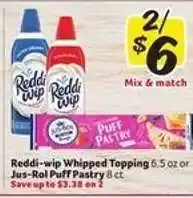 Winn Dixie Reddi-wip Whipped Topping or Jus-Rol Puff Pastry offer