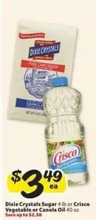 Winn Dixie Dixie Crystals Sugar or Crisco Oil offer
