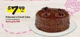 Winn Dixie Palermo's 5 Inch Cake offer