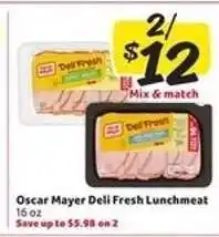 Winn Dixie Oscar Mayer Deli Fresh Lunchmeat offer