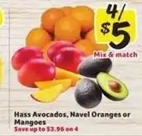 Winn Dixie Hass Avocados, Navel Oranges or Mangoes offer