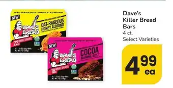 Albertsons Dave's Killer Bread Bars - 4 ct. Select Varieties offer