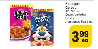 Albertsons Kellogg's Cereal - 12-20.9 oz. Select Varieties offer